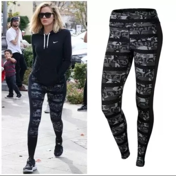 Nike Women's Epic Lux Clash Printed Camo Leggings M 27" full length 686040-021 - Picture 1 of 8